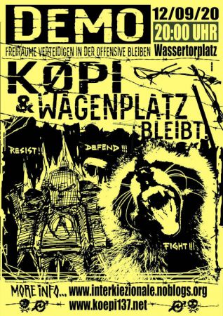 Demo KØPI & Wagenplatz bleibt