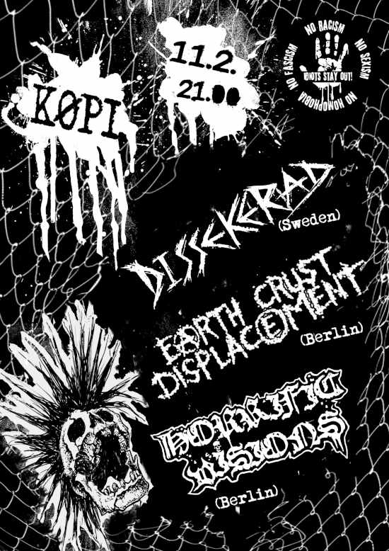 Dissekerad, Horrific Visions & Earth Crust Displacement im AGH am 11.02.2023